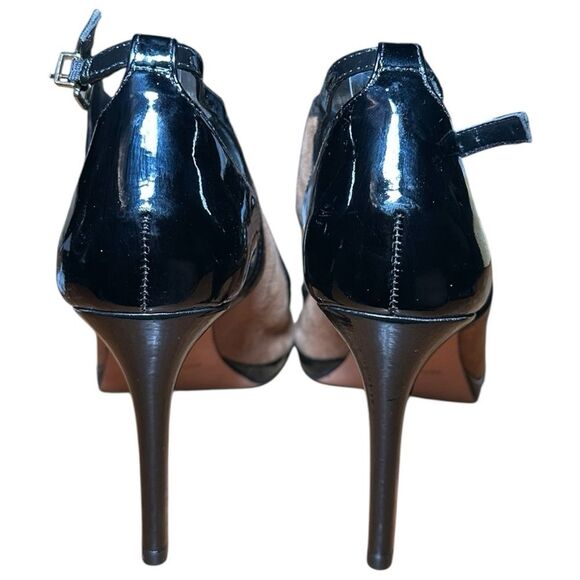 Antonio Melani size 8.5 brown suede and black 4 inch heels with a peep toe. - Picture 4 of 6